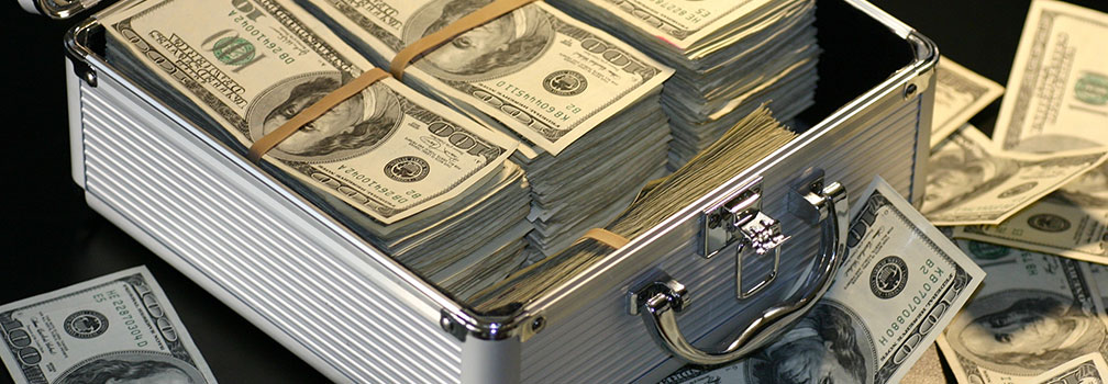 money in lockable case
